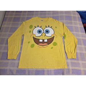Vintage SpongeBob Squarepants Nickelodeon Viacom Inc Cartoon Shirt Y2K 2000s Aop